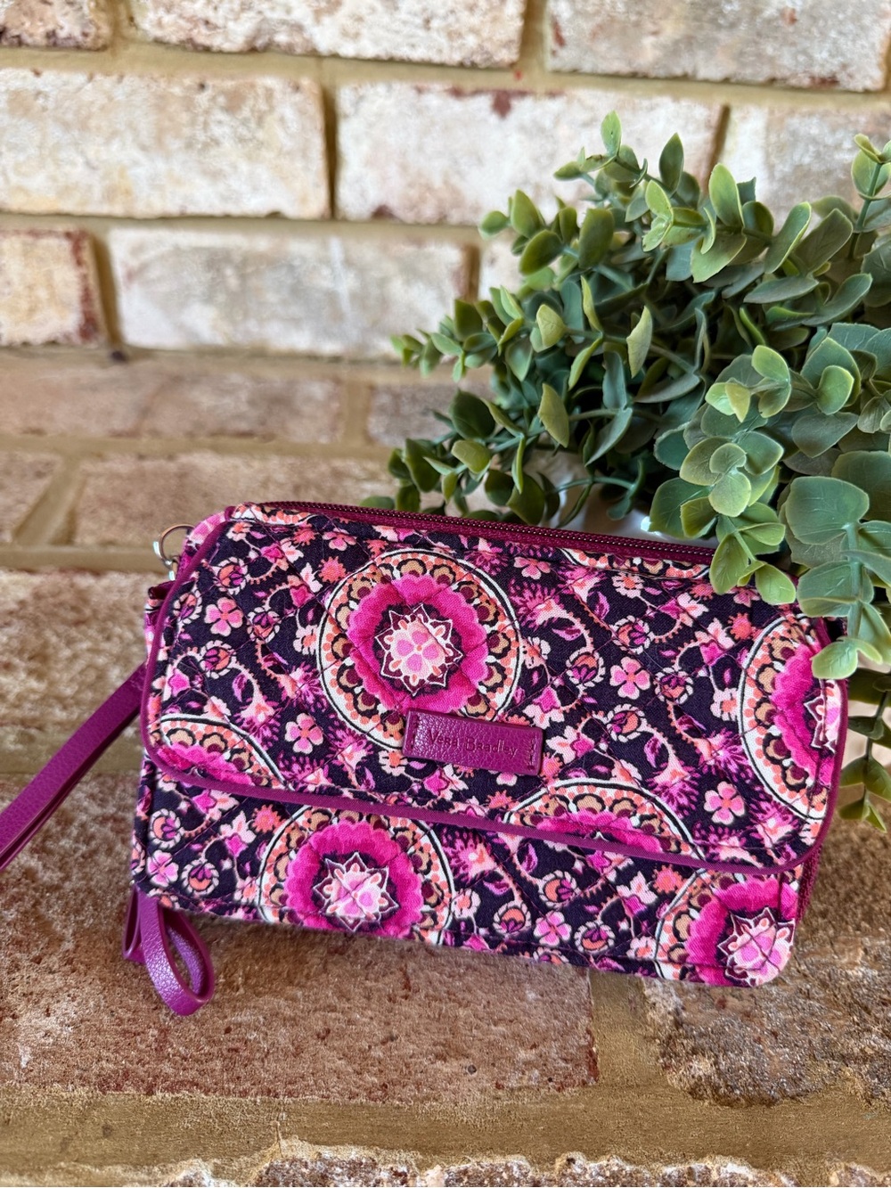 Vera Bradley | Purple & Pink Floral Quilted Wristlet